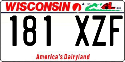 WI license plate 181XZF