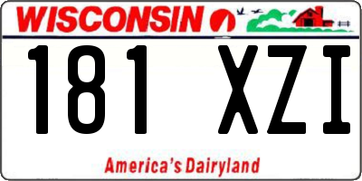 WI license plate 181XZI