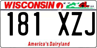 WI license plate 181XZJ