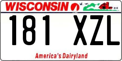 WI license plate 181XZL