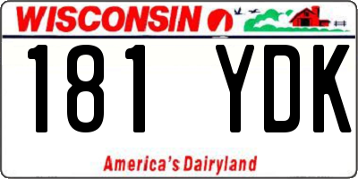 WI license plate 181YDK