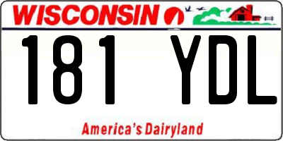 WI license plate 181YDL