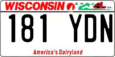 WI license plate 181YDN