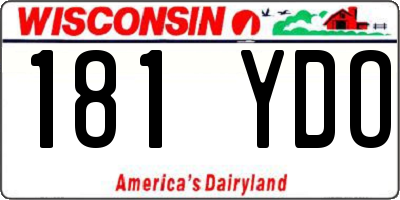 WI license plate 181YDO