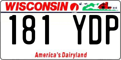 WI license plate 181YDP