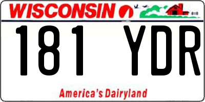 WI license plate 181YDR