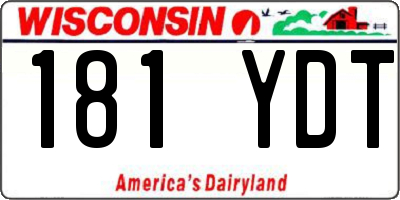WI license plate 181YDT