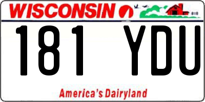 WI license plate 181YDU