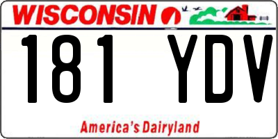 WI license plate 181YDV