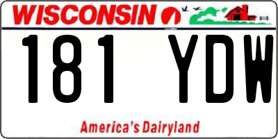 WI license plate 181YDW