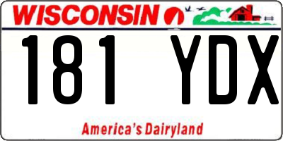WI license plate 181YDX