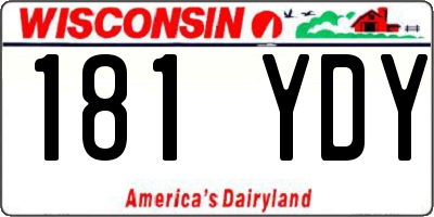 WI license plate 181YDY