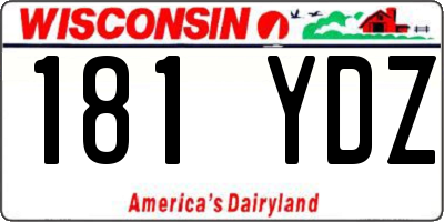 WI license plate 181YDZ