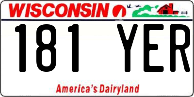 WI license plate 181YER