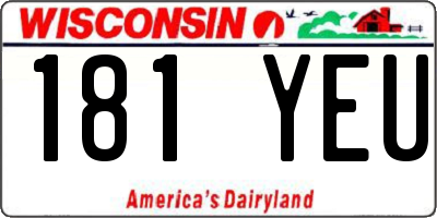 WI license plate 181YEU