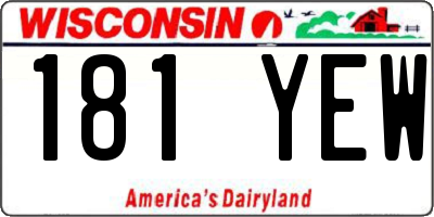 WI license plate 181YEW