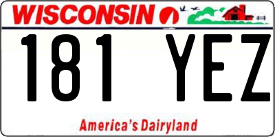 WI license plate 181YEZ