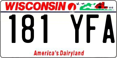 WI license plate 181YFA