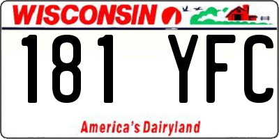 WI license plate 181YFC