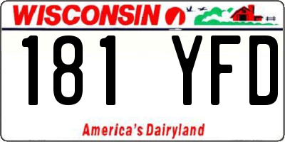 WI license plate 181YFD