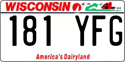 WI license plate 181YFG