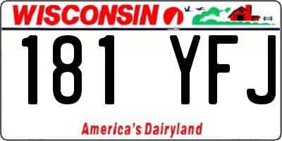 WI license plate 181YFJ