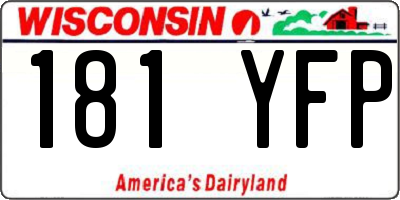 WI license plate 181YFP