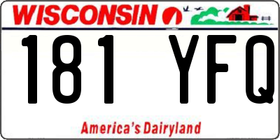 WI license plate 181YFQ