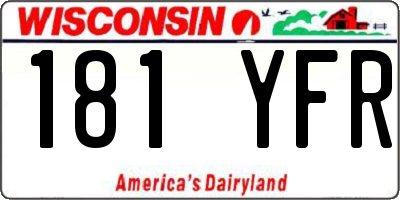 WI license plate 181YFR