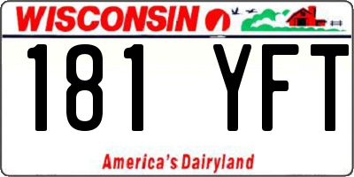 WI license plate 181YFT