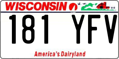 WI license plate 181YFV