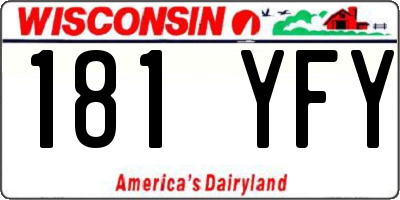 WI license plate 181YFY