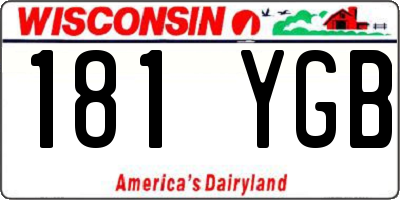 WI license plate 181YGB