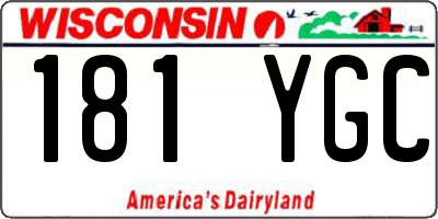 WI license plate 181YGC