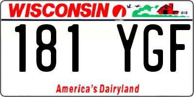 WI license plate 181YGF