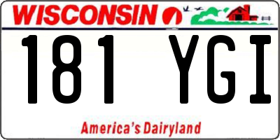 WI license plate 181YGI