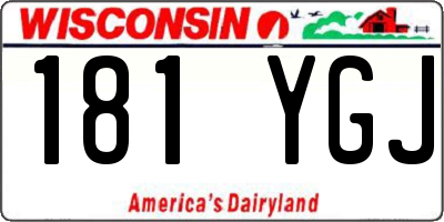 WI license plate 181YGJ