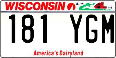 WI license plate 181YGM