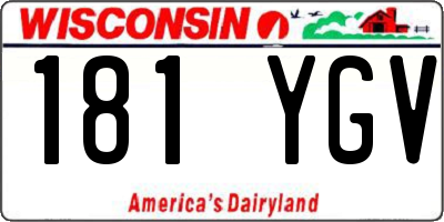 WI license plate 181YGV