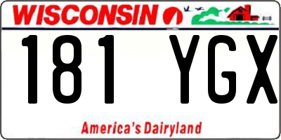 WI license plate 181YGX