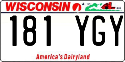 WI license plate 181YGY