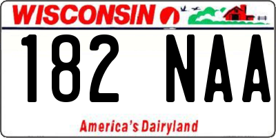 WI license plate 182NAA