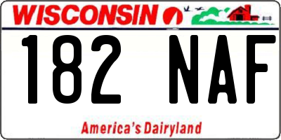 WI license plate 182NAF