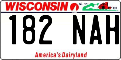 WI license plate 182NAH