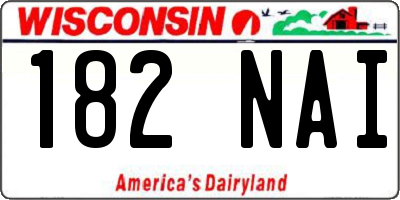 WI license plate 182NAI
