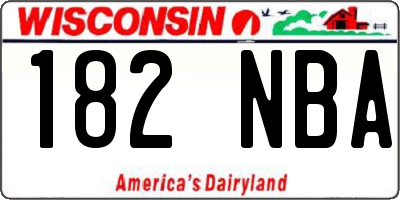 WI license plate 182NBA