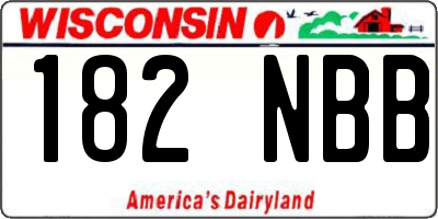 WI license plate 182NBB