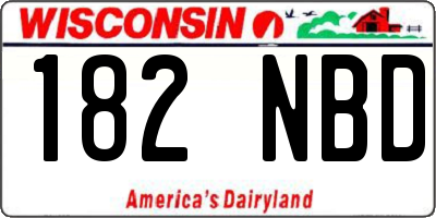 WI license plate 182NBD