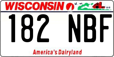 WI license plate 182NBF