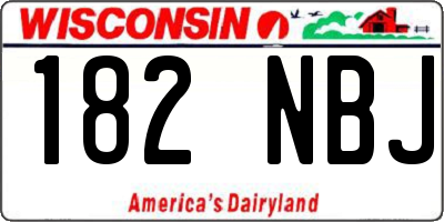 WI license plate 182NBJ